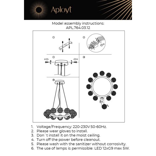 Подвесная люстра Aployt Ola APL.764.03.12 изображение в интернет-магазине Cramer Light фото 2