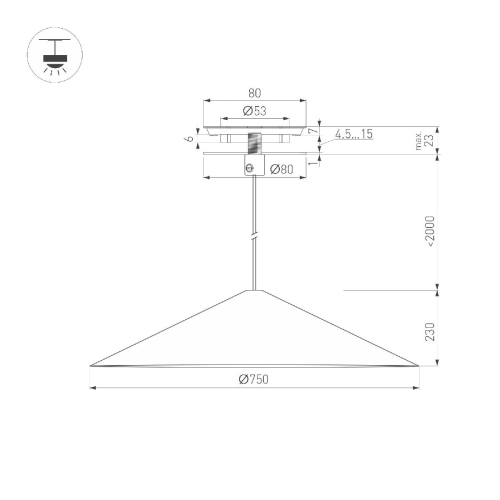 Подвесной светильник Arlight SP-MAKOTO-R750-14W Warm2700 054408 изображение в интернет-магазине Cramer Light фото 3