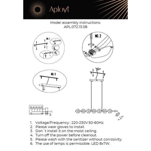 Подвесная люстра Aployt Klarissa APL.072.13.08 изображение в интернет-магазине Cramer Light фото 2