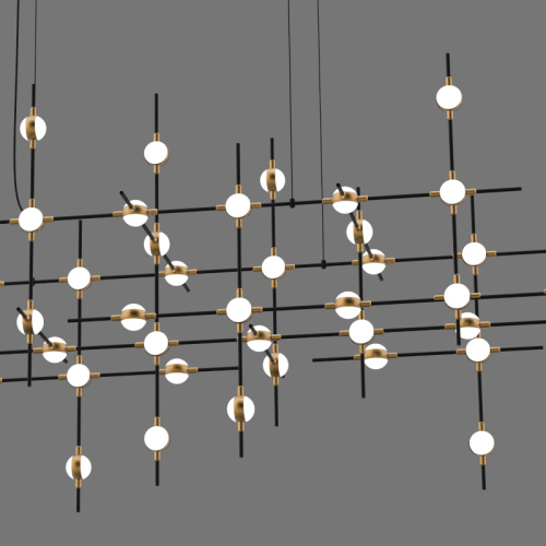 Подвесная люстра Delight Collection Molecular 55 black/gold изображение в интернет-магазине Cramer Light фото 3