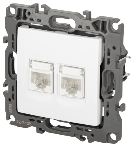 Розетка компьютерная двойная RJ45 Эра 12-3108-01М Б0065686 дополнительное фото фото 2