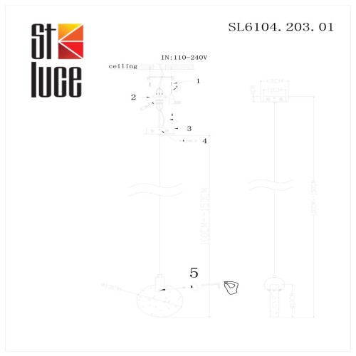 Подвесной светильник ST Luce Montecelio SL6104.203.01 изображение в интернет-магазине Cramer Light фото 3