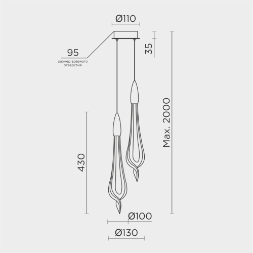 Подвесной светильник Modelux ML.89181.2 BS изображение в интернет-магазине Cramer Light фото 3