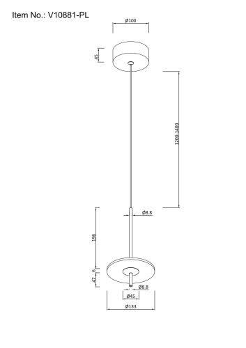 Подвесной светодиодный светильник Moderli Ella V10881-PL изображение в интернет-магазине Cramer Light фото 5