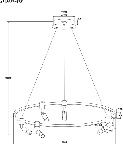 Подвесная люстра Arte Lamp Ring A2186SP-1BK изображение в интернет-магазине Cramer Light фото 6