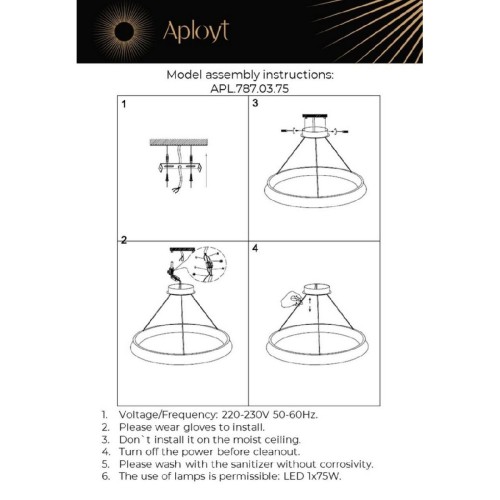 Подвесная люстра Aployt Justyna APL.787.03.75 изображение в интернет-магазине Cramer Light фото 2