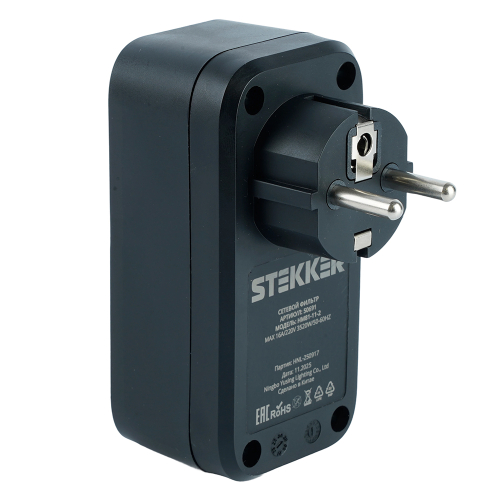 Сетевой фильтр 1-местный Stekker 220В 16А с выключателем Nova HM81-11-2 50691 дополнительное фото фото 4