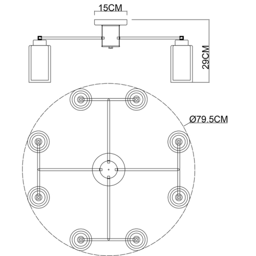 Потолочная люстра Arte Lamp Leo A7027PL-8BK изображение в интернет-магазине Cramer Light фото 8