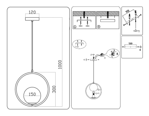 Подвесной светильник Ambrella Light Modern TR2592 изображение в интернет-магазине Cramer Light фото 7