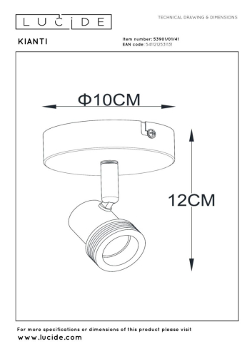 Спот Lucide Kianti 53901/01/41 изображение в интернет-магазине Cramer Light фото 4