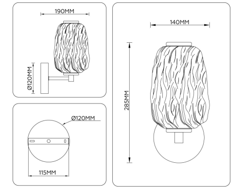 Бра Ambrella Light High Light Crystal LH30108 дополнительное фото фото 6