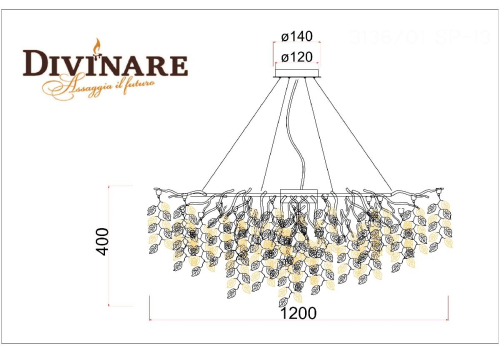 Подвесная люстра Divinare Salice 3136/01 SP-13 изображение в интернет-магазине Cramer Light фото 2