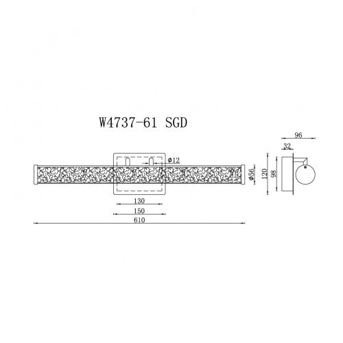 Настенный светильник iLedex Look W4737-61 SGD изображение в интернет-магазине Cramer Light фото 2