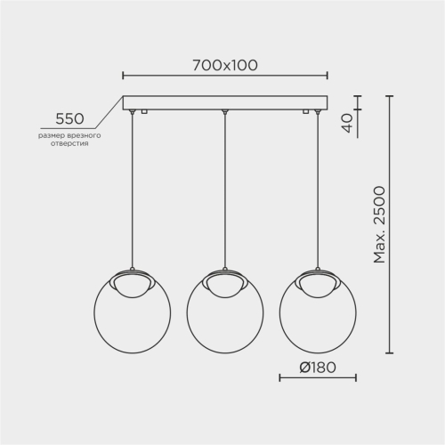 Подвесной светильник Modelux ML.2338.3L BK изображение в интернет-магазине Cramer Light фото 2