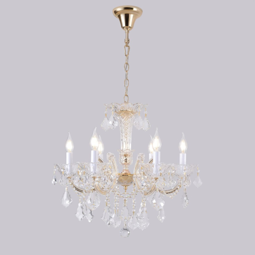 Подвесная люстра Crystal Lux CRISTELLE SP6 GOLD изображение в интернет-магазине Cramer Light фото 8