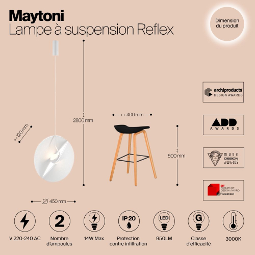 Подвесной светильник Maytoni Reflex MOD154PL-L6W3K изображение в интернет-магазине Cramer Light фото 7