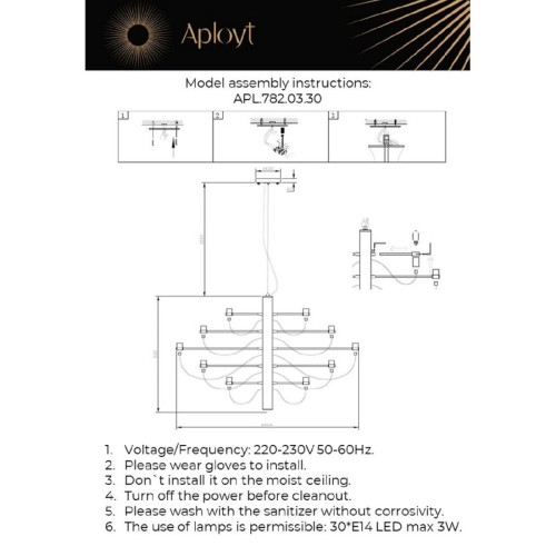 Подвесная люстра Aployt Izeult APL.782.03.30 изображение в интернет-магазине Cramer Light фото 2