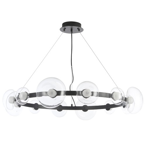 Подвесная люстра Crystal Lux BOSQUE SP12 BLACK/TRANSPARENT изображение в интернет-магазине Cramer Light фото 3