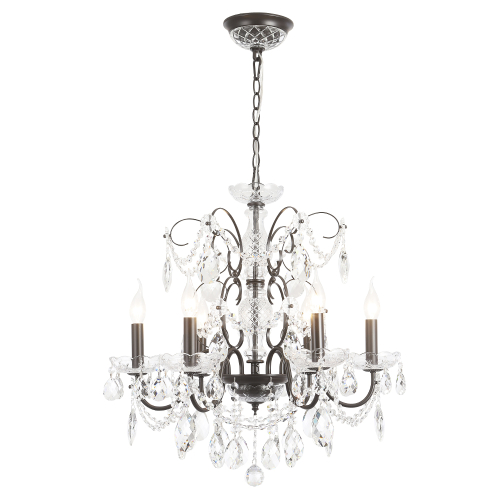 Подвесная люстра Crystal Lux ODELIS SP6 BROWN изображение в интернет-магазине Cramer Light фото 4