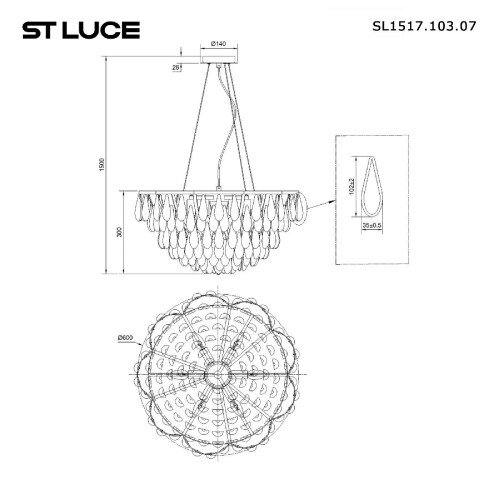 Подвесная люстра ST Luce Faenza SL1517.103.07 изображение в интернет-магазине Cramer Light фото 5