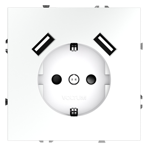 Розетка с USB Voltum S70 VLS040402 (белый матовый) дополнительное фото