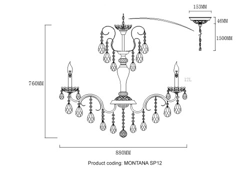 Подвесная люстра Crystal Lux MONTANA SP12 изображение в интернет-магазине Cramer Light фото 5