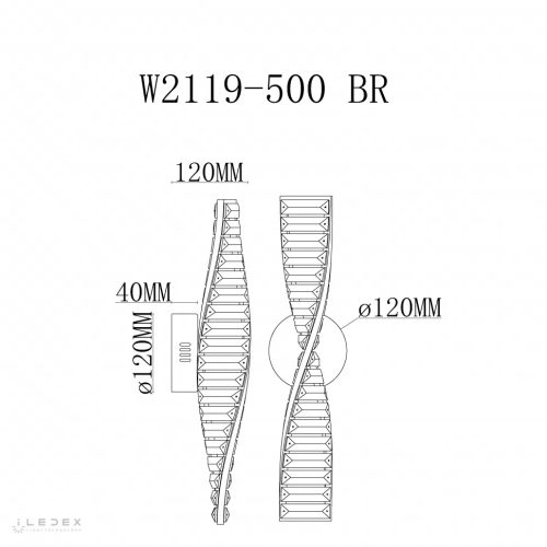 Настенный светильник iLedex Woodstock W2119-500 BR изображение в интернет-магазине Cramer Light фото 2