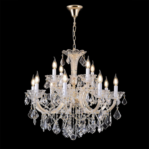 Подвесная люстра Crystal Lux CRISTELLE SP8+4 GOLD изображение в интернет-магазине Cramer Light фото 3