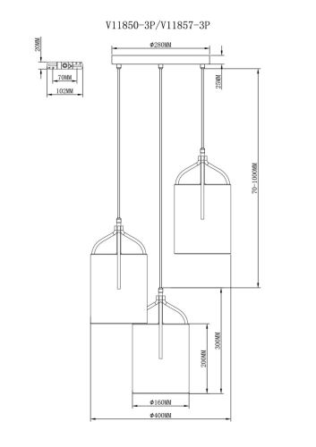 Подвесной светильник Moderli Inari V11857-3P изображение в интернет-магазине Cramer Light фото 4