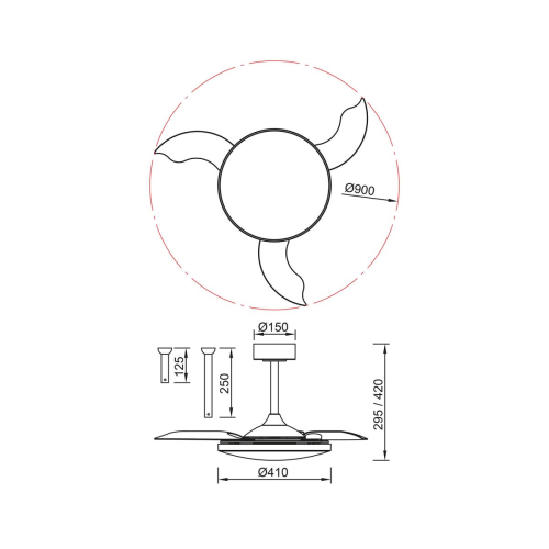 Люстра-вентилятор Mantra Slim Fan 9008 изображение в интернет-магазине Cramer Light фото 8