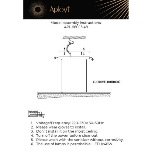 Подвесная люстра Aployt Klemens APL.660.13.48 изображение в интернет-магазине Cramer Light фото 2