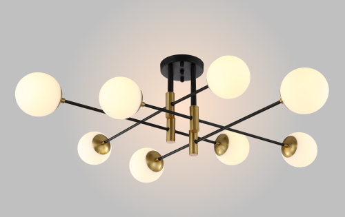 Потолочная люстра Crystal Lux Fidel FIDEL PL8 BLACK изображение в интернет-магазине Cramer Light фото 3