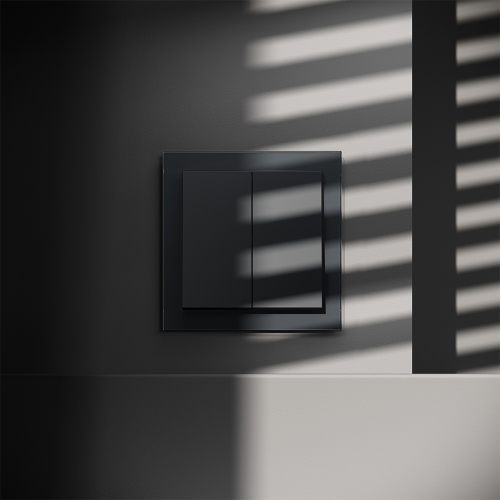 Перекрестный переключатель встраиваемый Voltum S70 двухклавишный 10А, (графит) VLS020507 дополнительное фото