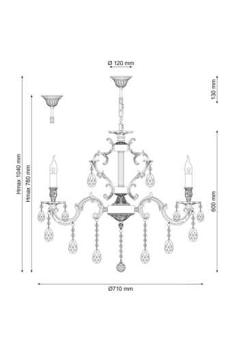 Подвесная люстра Lucia Tucci Barletta 1730.8 Antique изображение в интернет-магазине Cramer Light фото 2