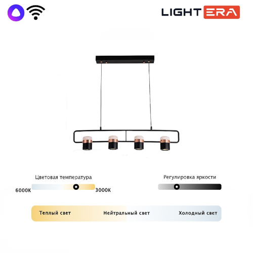 Подвесной светильник Lightera Rudolf LE114L-4B SMART изображение в интернет-магазине Cramer Light фото 3