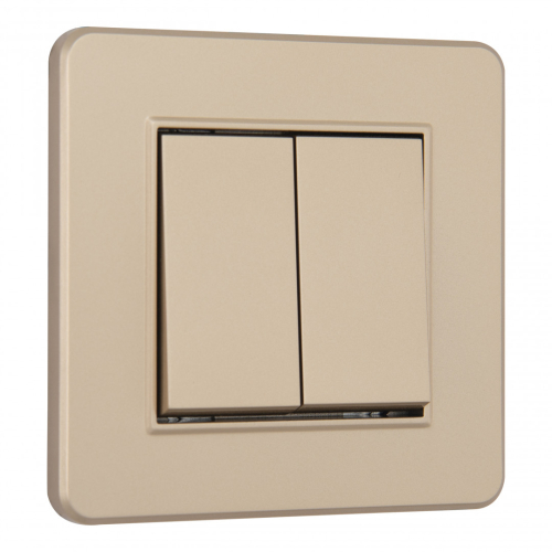 Выключатель двухклавишный Arte Milano SET16-1-30-2 shampan дополнительное фото