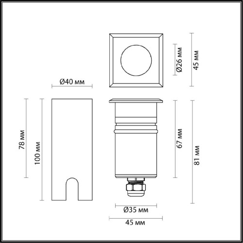 Грунтовый светильник Odeon Light Ingro 6661/1GB дополнительное фото фото 2