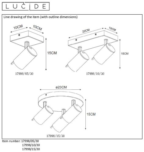 Спот Lucide GRONY 17998/10/30 изображение в интернет-магазине Cramer Light фото 4