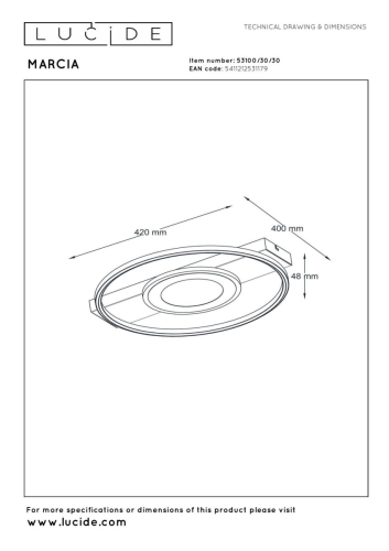 Потолочный светильник Lucide Marcia 53100/30/30 изображение в интернет-магазине Cramer Light фото 4