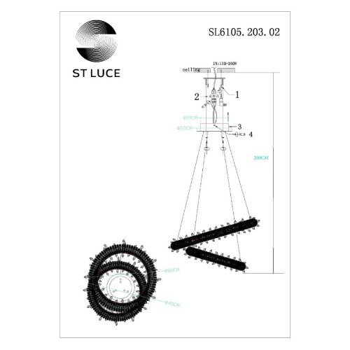 Подвесная люстра ST Luce Lucchero SL6105.203.02 изображение в интернет-магазине Cramer Light фото 7