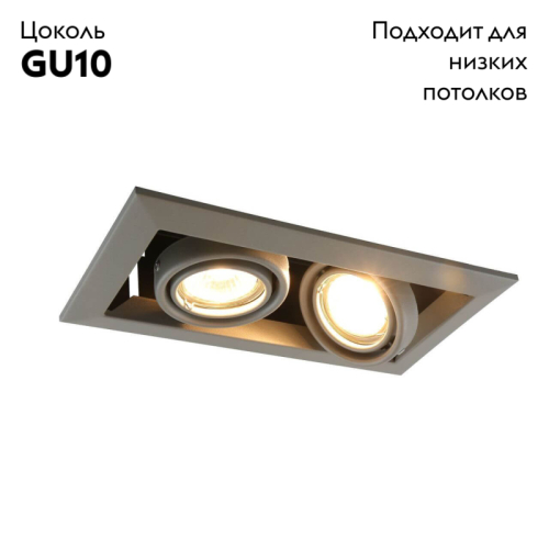 Встраиваемый светильник Arte Lamp Cardani Piccolo A5941PL-2GY изображение в интернет-магазине Cramer Light фото 2