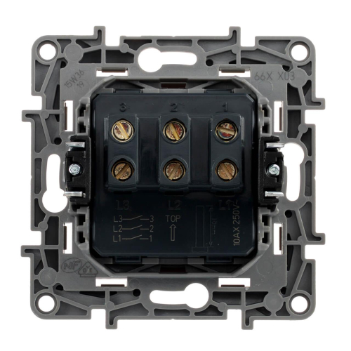 Выключатель трехклавишный Legrand Etika 10A 250V антрацит 672613 дополнительное фото фото 2