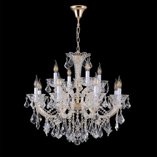 Подвесная люстра Crystal Lux CRISTELLE SP8+4 GOLD изображение в интернет-магазине Cramer Light фото 2