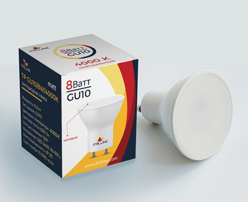 Светодиодная лампа Italline TP GU10/8W/4000K matt изображение в интернет-магазине Cramer Light