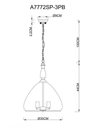 Подвесная люстра ARTE Lamp A7772SP-3PB изображение в интернет-магазине Cramer Light фото 5