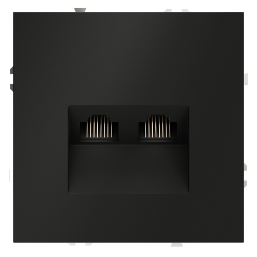 Розетка компьютерная двойная Voltum S70 VLS060208 (черный матовый) дополнительное фото