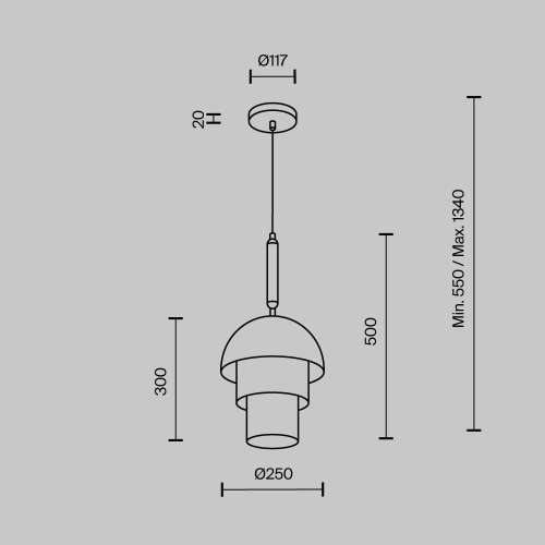 Подвесной светильник Modestyle MS.220.250 BK изображение в интернет-магазине Cramer Light фото 5