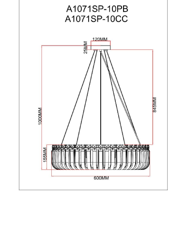 Подвесная люстра Arte Lamp Mayotte A1071SP-10PB изображение в интернет-магазине Cramer Light фото 2