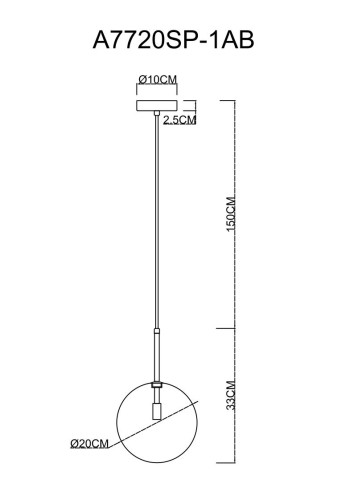 Подвесной светильник Arte Lamp Cameron A7720SP-1AB изображение в интернет-магазине Cramer Light фото 2