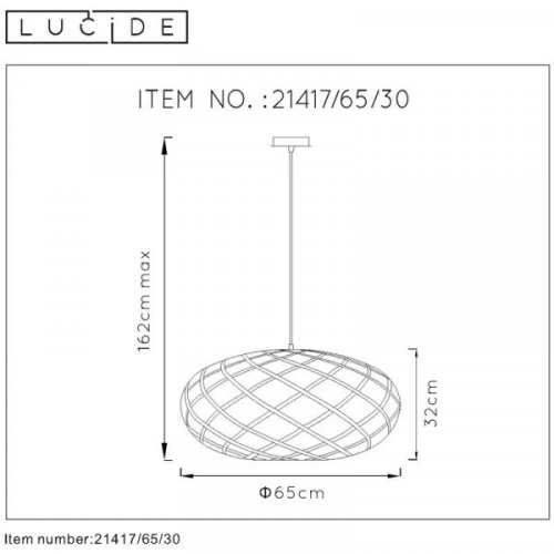 Подвесной светильник Lucide Wolfram 21417/65/30 изображение в интернет-магазине Cramer Light фото 2